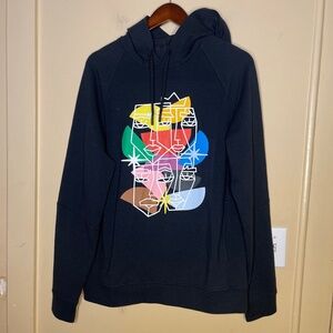 Lululemon Black Hoodie with Colorful Abstract Face Graphic